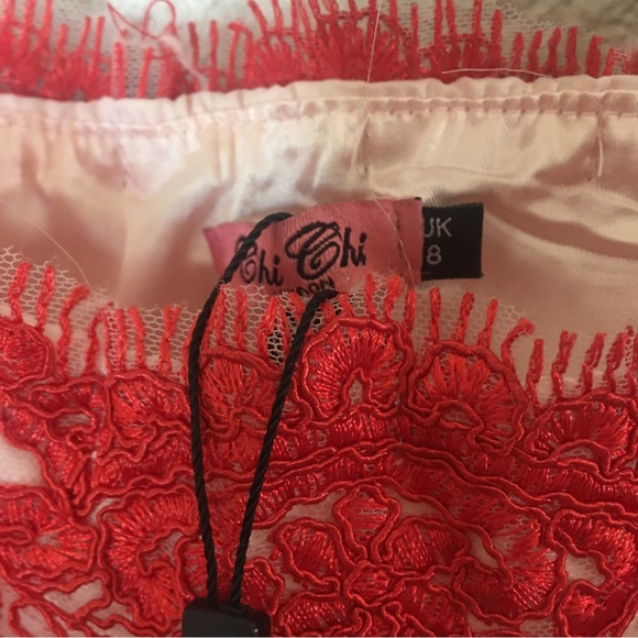 Chi Chi London Addy Red Embroidered Dress - Picture 9 of 13